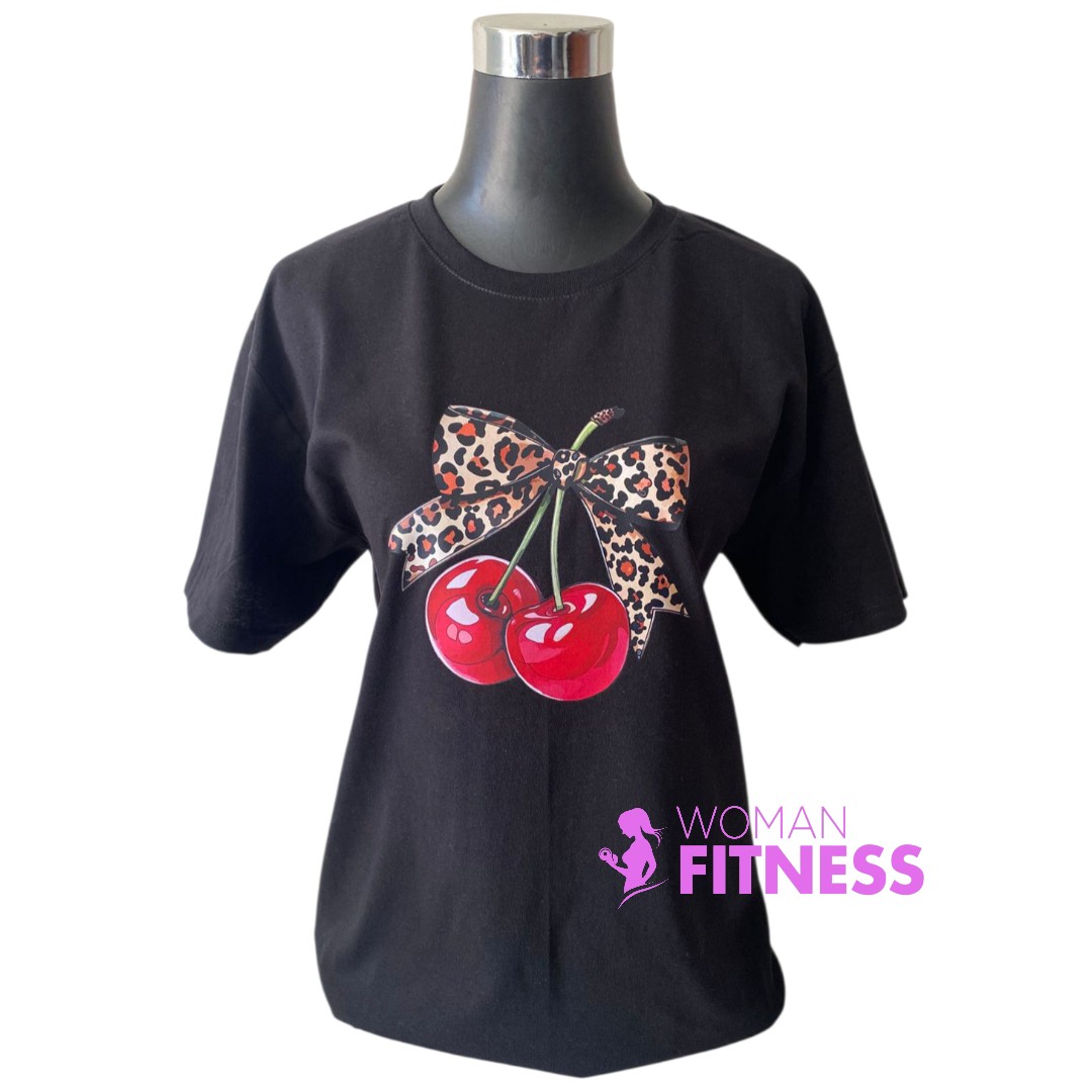 Polera Corte Recto Lazo Cherry